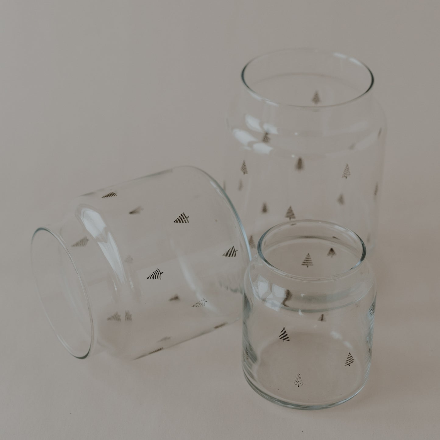 Vase aus Glas groß Tannen