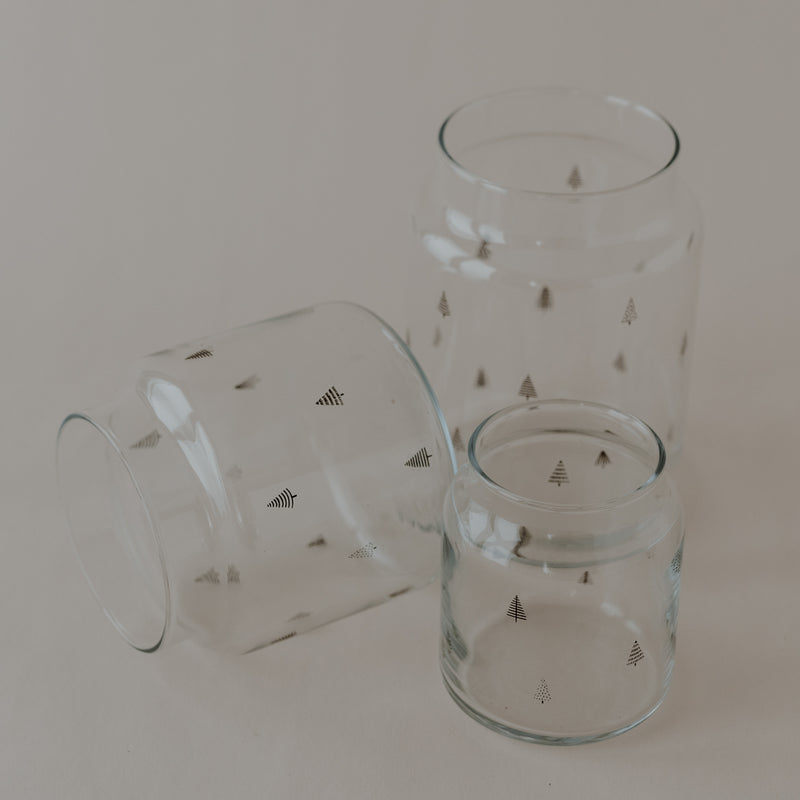Vase en verre grand sapins