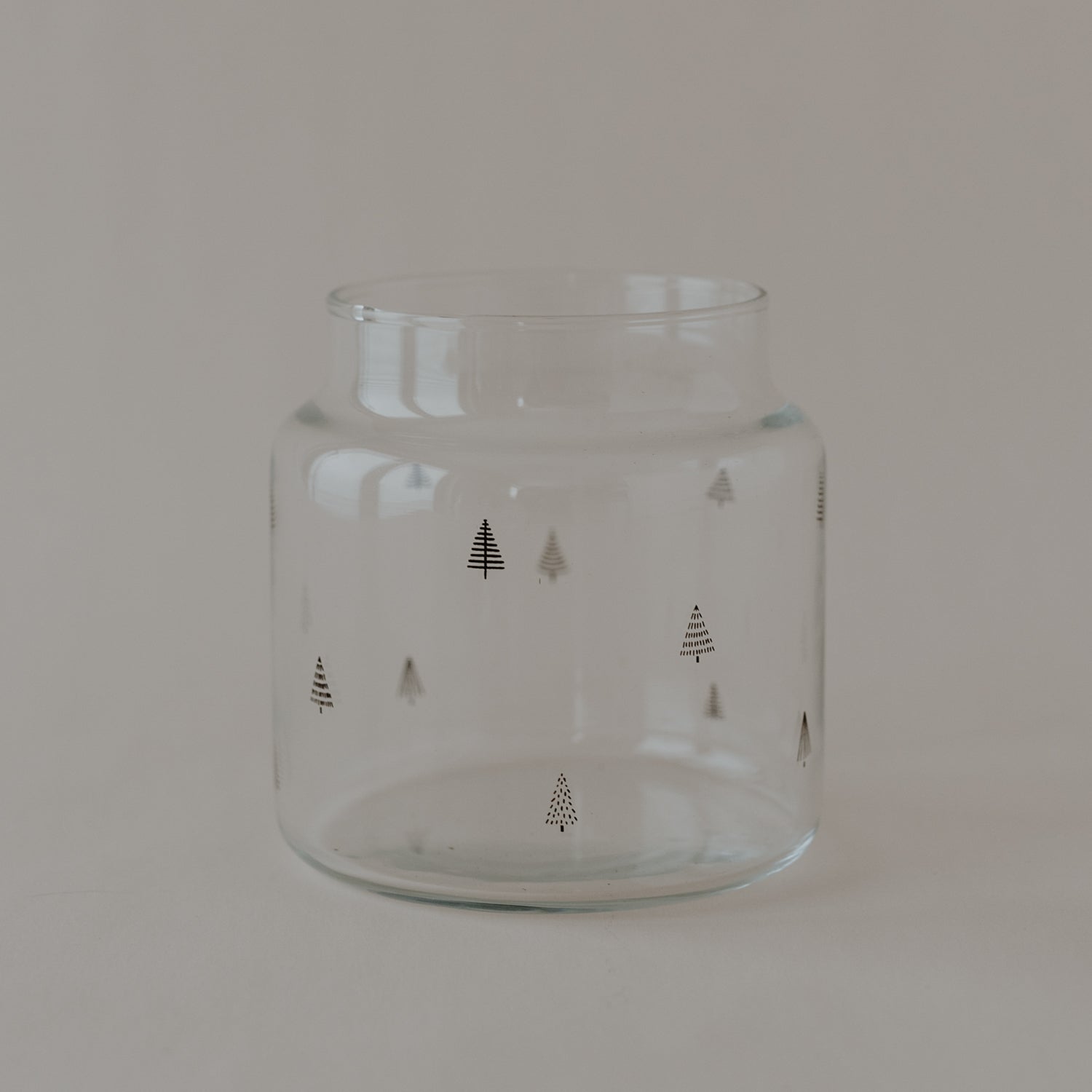 Vase moyen en verre sapins